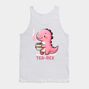 Tea-Rex DINOSAUR  Funny Quote Hilarious Animal Food Pun Sayings Humor Gift Tank Top